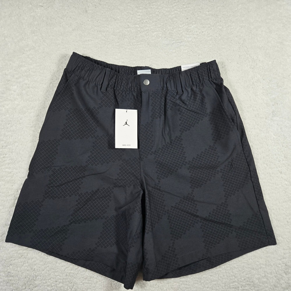 $100 Nike Jordan Golf Dri-FIT Mens Medium Black Monogram 23 Shorts HQ8675-045
